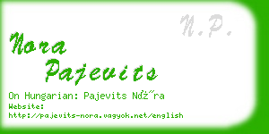 nora pajevits business card